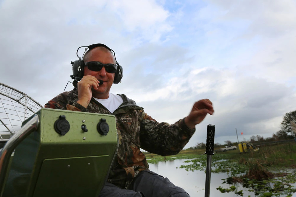 Capt Roy Bass on Airboat
